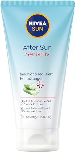 NIVEA SUN After Sun Sensitiv SOS Creme-Gel (175 ml), kühlendes After Sun Gel mit hautberuhigender Wirkung, Hautgel mit Bio-Aloe Vera und Antioxidans für sensible Haut im Sale
